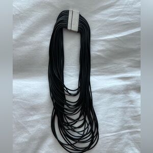 Black leather string necklace